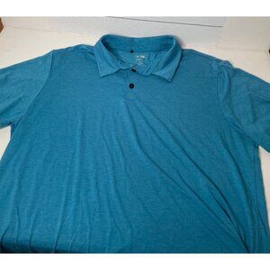 Adidas Mens Golf Climalite Blue Polo Shirt  Breathable Athletic Size XL